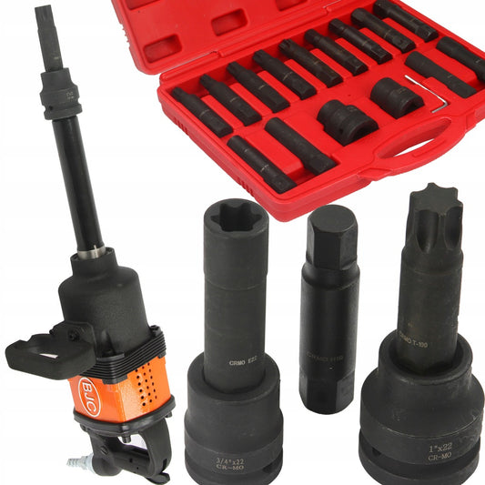 Trusa Biti hexagon, torx si tubulare torx E de impact 3/4 si 1Tol ptr camioane 16 piese BJC