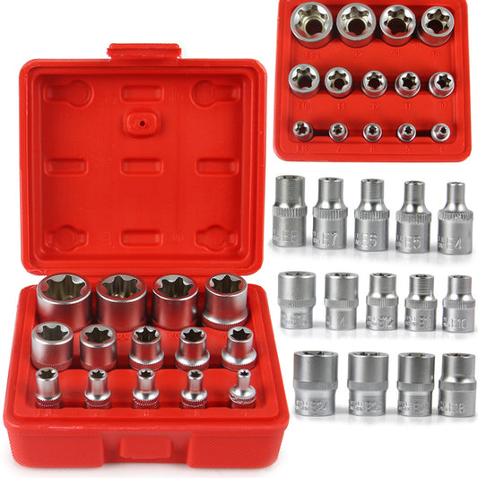 Set chei tubulare E Torx 1/2 3/8 si 1/4 chrome vanadium 14 piese