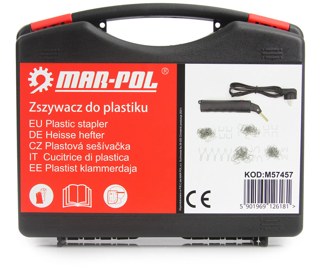 Pistol lipit plastic cu capse, Trusa reparatie piese plastic cu capse