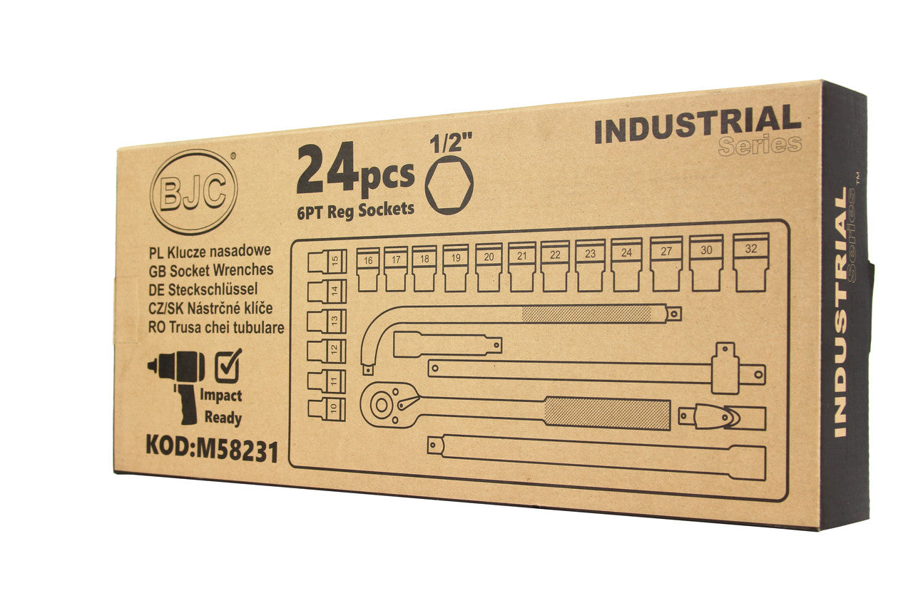 Trusa scule de forta 24 piese 1/2 6 laturi, set chei tubulare clichet prelungitor