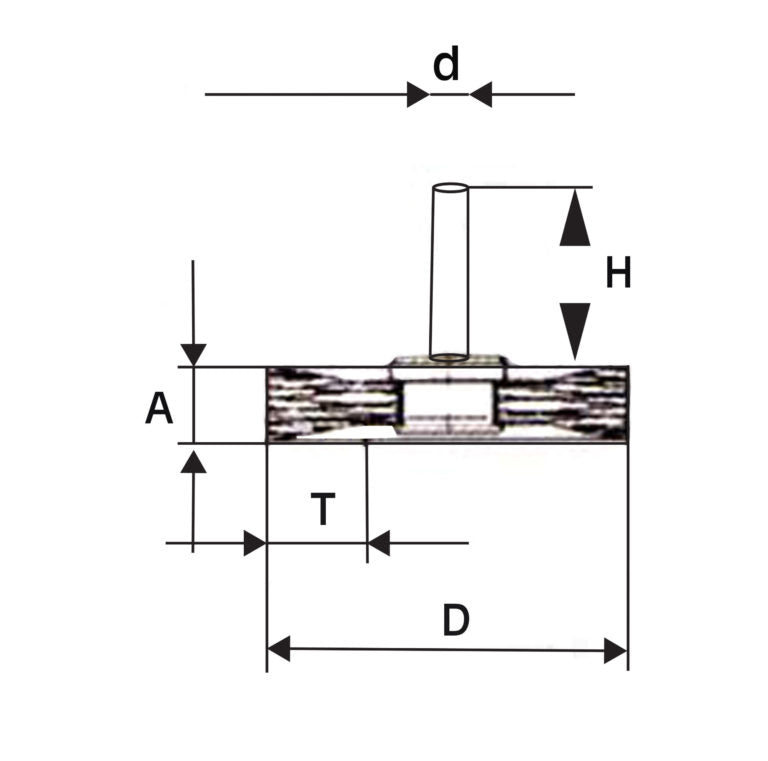 Perie de sarma circulara cu tija 65X6MM