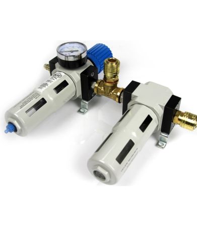 Grup filtrant regulator presiune filtru apa și aer